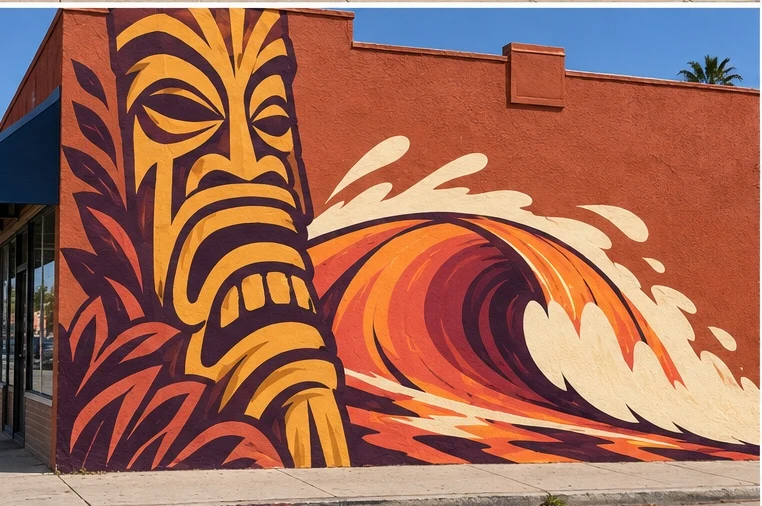 Sunset Totem mural visualization