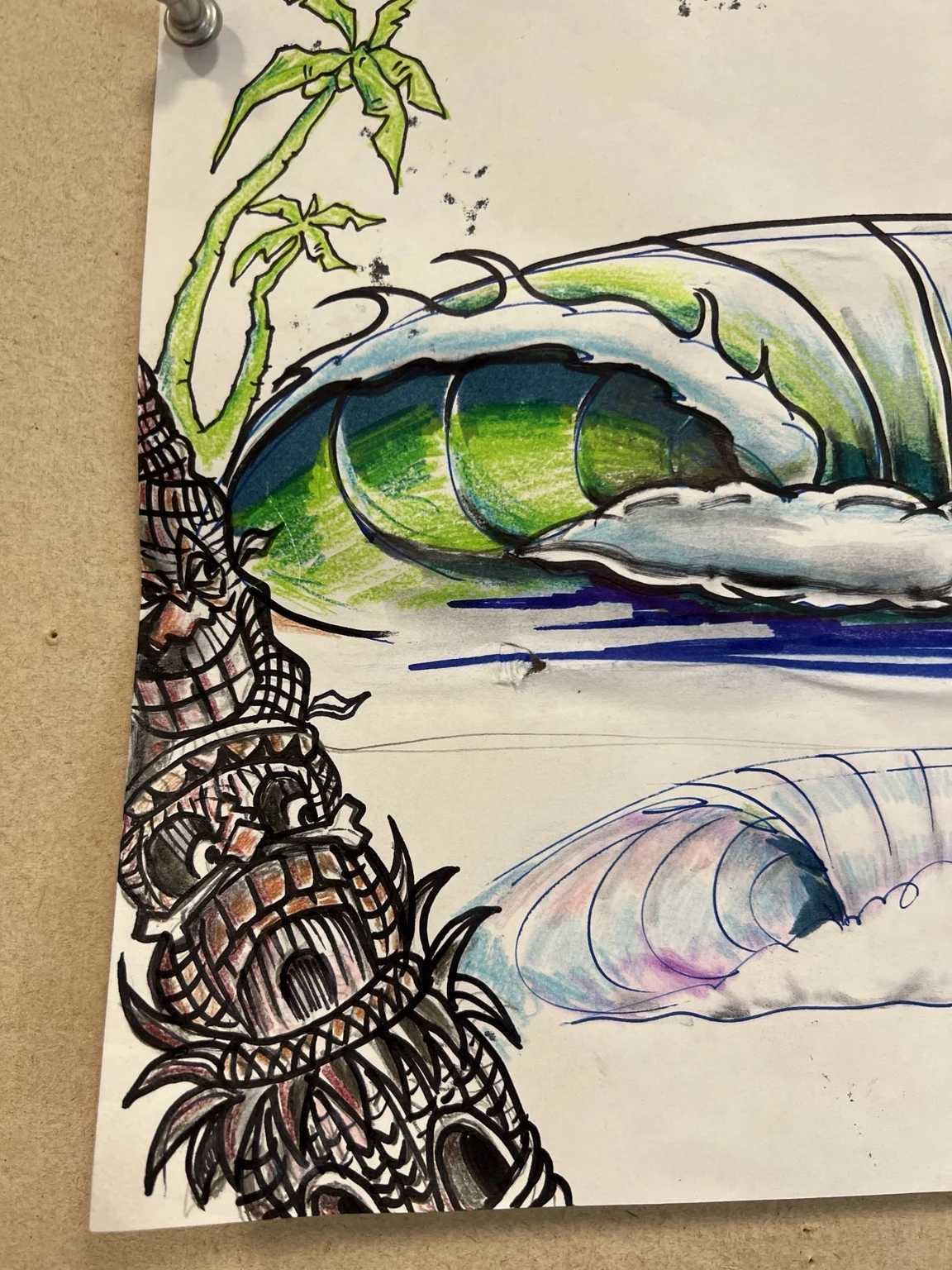 Original tiki drawing by Joshua Webb