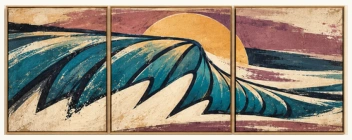 Tidal Rhythm three-panel wave canvas concept
